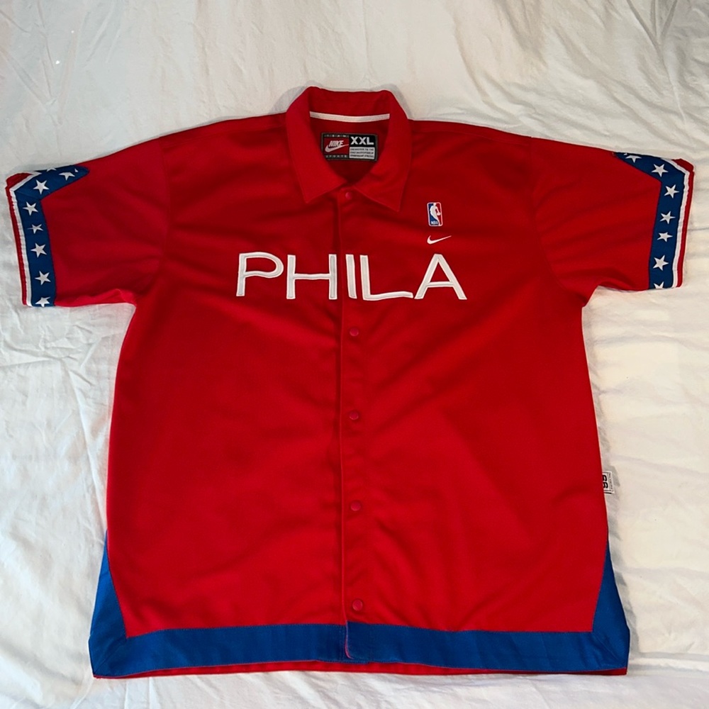 Nike NBA Philadelphia 76ers Mens XXL Button Up Warmup